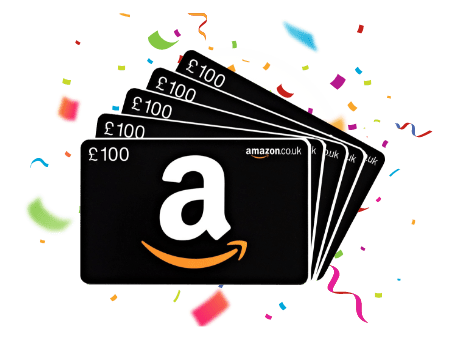 Amazon voucher with confetti