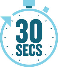 30 seconds shown on a clock