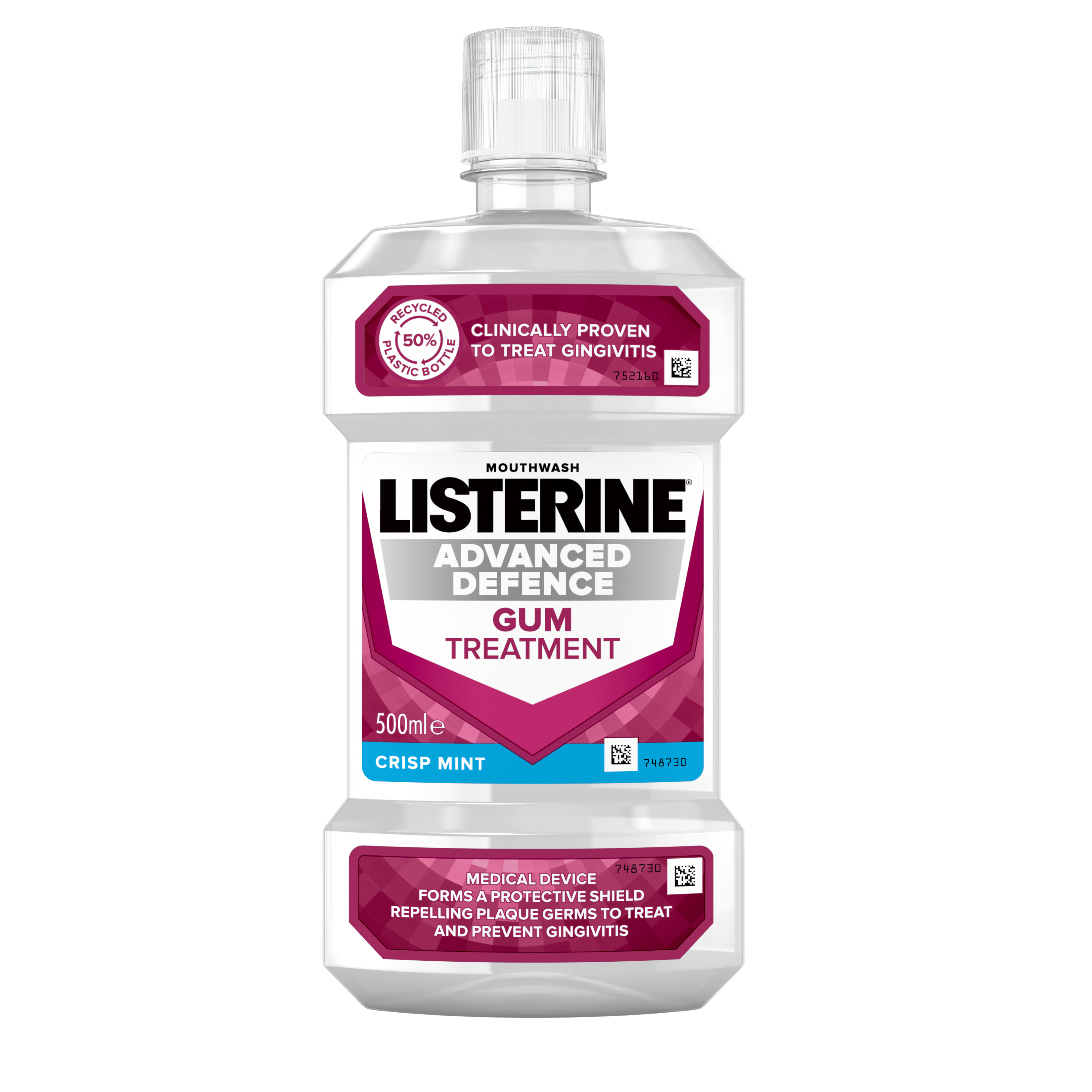 Pakchsot of Listerine Advanced Gum Defense Treatment Mouthwash Bottle
